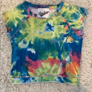 Random Hearts Tie Dye Short Sleeve Top